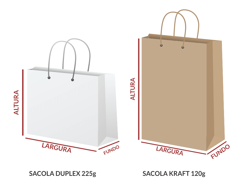 sacola kraft vetor e duplex